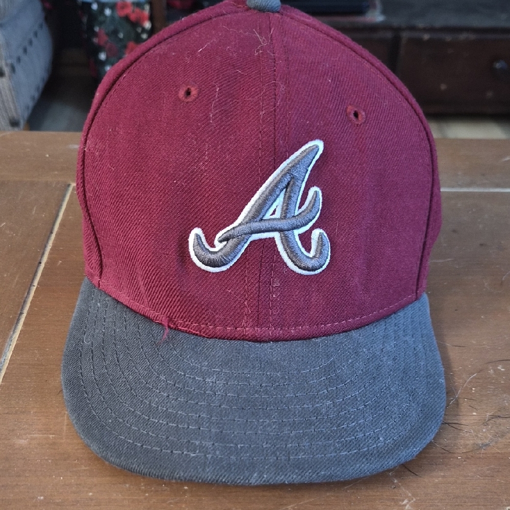 Atlanta Braves 7 3/8" Maroon and Gray Baseball Cap